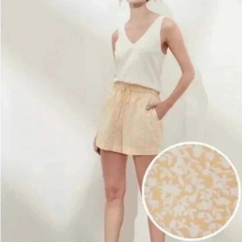 Banana Republic Bright Yellow Floral Soft Shorts Sz. S.